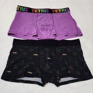 H&M Men's Tetris Game Purple Short Boxer Briefs Trunks Set of 2 Size Large L